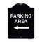 Signmission Parking Area with Left Arrow Heavy-Gauge Aluminum Architectural Sign, 24" x 18", BW-1824-23466 A-DES-BW-1824-23466 - alternate 1